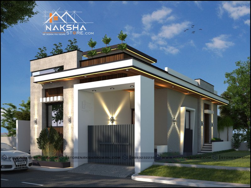 20×30 House Design | Modern Single Floor Home Elevation – Naksha Store